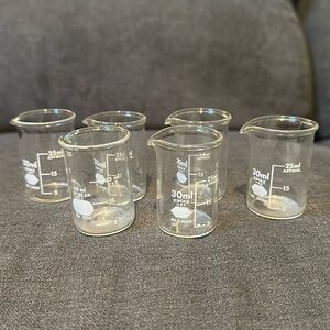 Kimax Pyrex 30ml No. 14000 1000 Glass Beaker Set of 6 Made In USA